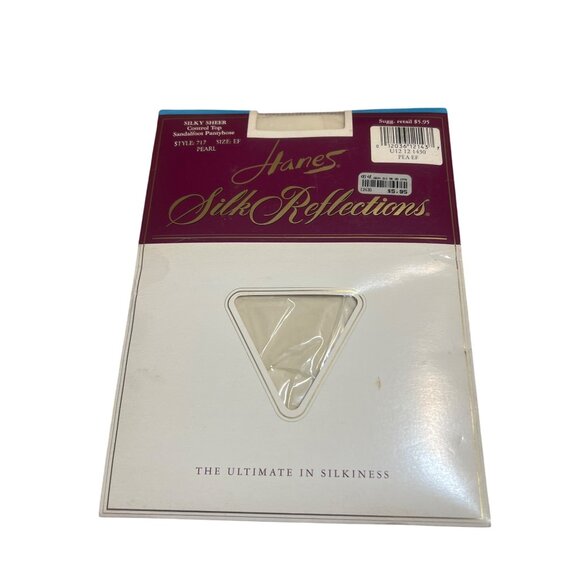 Hanes Silk Reflections Silky Sheer Control Top Pantyhose 717 Pearl Sz EF NEW NOS - Picture 1 of 4